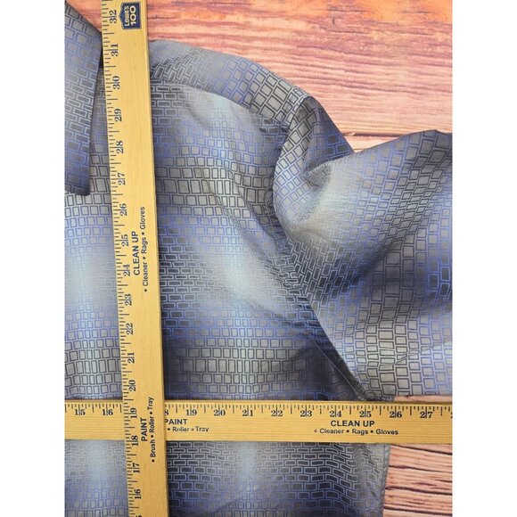 Johnston & Murphy Tailored Fit XL Mens Dress Shirt Blue Geometric Pattern - Picture 8 of 8